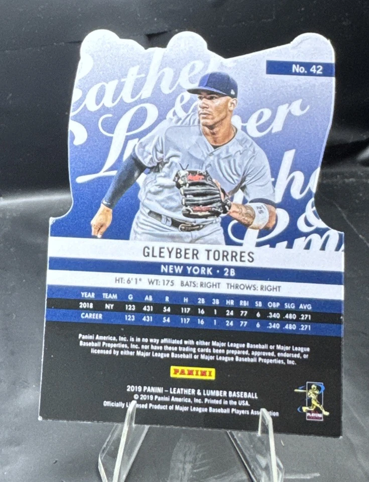2019 Panini Leather and Lumber Baseball - - #42 - GLEYBER TORRES - Image 2 of 3