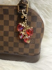 Strawberry Bag Charm Keychain Jelly Cluster Fruit Heart Clasp New Handmade