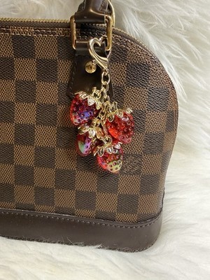 Strawberry Bag Charm Keychain Jelly Cluster Fruit Heart Clasp New Handmade