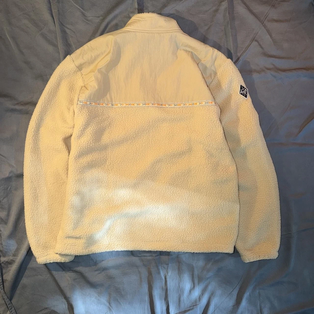 prAna Hurricane Sherpa Fleece Jacket Cream Tan Unisex Large - product detail image 2