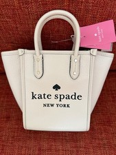KATE SPADE - ELLA MINI TOTE - PEBBLED LEATHER BAG - PARCHMENT - NEW + TAGS