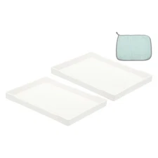 8.4 x 6.1 Inch Plastic Serving Tray, 2 Pcs Reusable Fast Food Tray, White