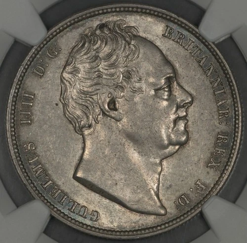 1836 NGC MS62 GREAT BRITAIN 1/2 HALF CROWN TONED