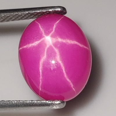 Natural Certified Mogok 6 Rays STAR Pink Ruby 6x8 MM Oval Stunning Gemstones