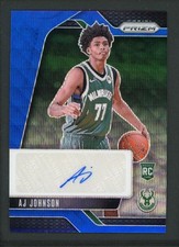2024-25 AJ JOHNSON AUTO PANINI PRIZM WAVE BLUE ROOKIE RC AUTOGRAPHS