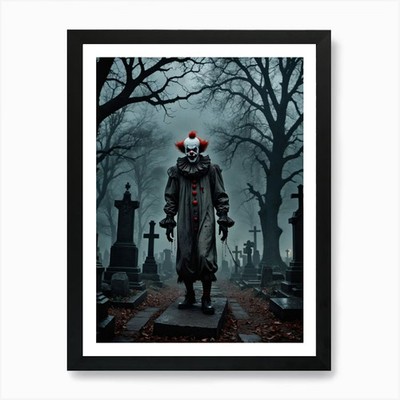 Midnight Madness: The Cemetery Clow gerahmtes Wandbild Poster Leinwanddruck Bild