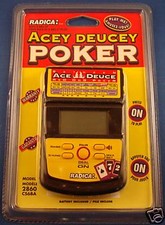 ACE DUECE POKER RADICA VIDEOGIOCO ELETTRONICO PORTATILE LCD VEGAS CASINO CARTE NUOVO