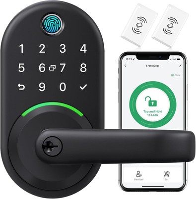 Handle Lock with Keypad: Yamiry Fingerprint Smart Lock - Keyless Entry
