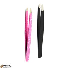 Eyebrow Plucking Tweezers Slanted/Flat Tip Hair Removal Beauty Lady Makeup Tools