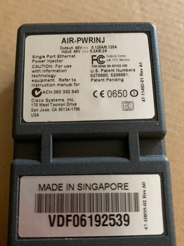 Cisco 48V PoE Power Injektor AIR-PWRINJ PN # 34-1537-01 ADP-10KB - Bild 3 von 3