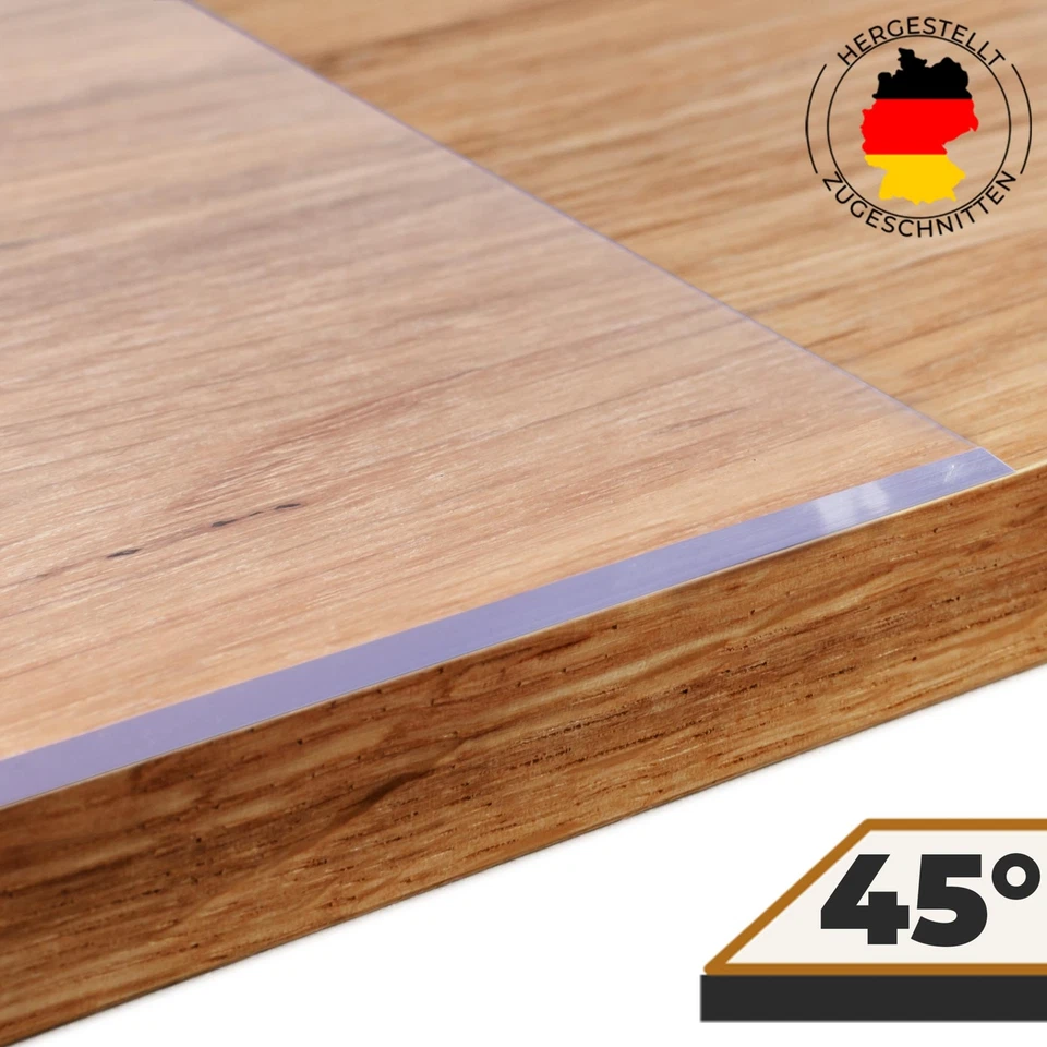 Tischschutzfolie Tischdecke transparent 2mm Weich PVC Folie abgeschrägte Kante - Bild 3 von 4
