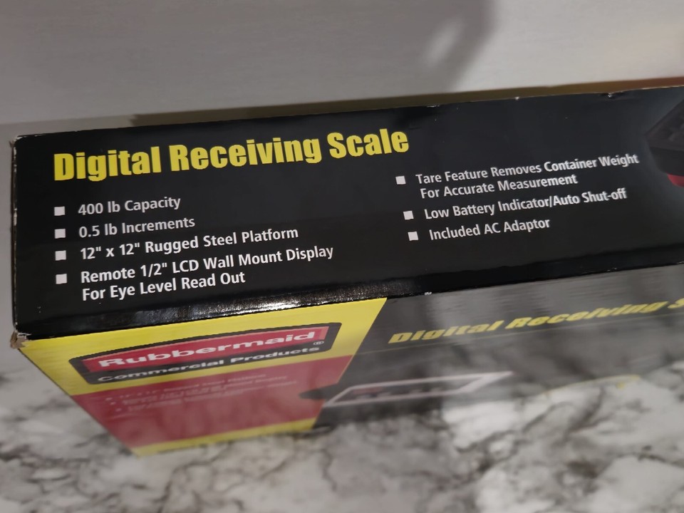 Rubbermaid Commercial Products Digital Receiving Scale, 400Pound