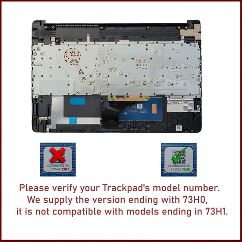 FÜR HP 7NH29PA 15s-du0059TX SCHWARZE HANDAUFLAGE UK TASTATUR + TOUCHPAD - Bild 5 von 5