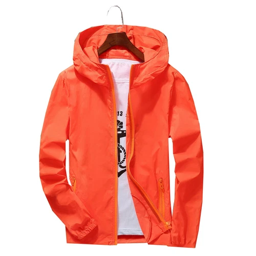 Herren Outwear Leichter Windbreaker Wasserdicht Regenjacke Kapuze Atmungsaktiv - Bild 12 von 25