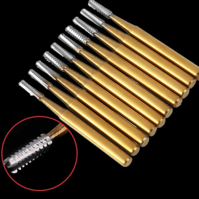 10x Dental Trimming&Finishing Gold Burs Carbide Burs 7901/7803/7104