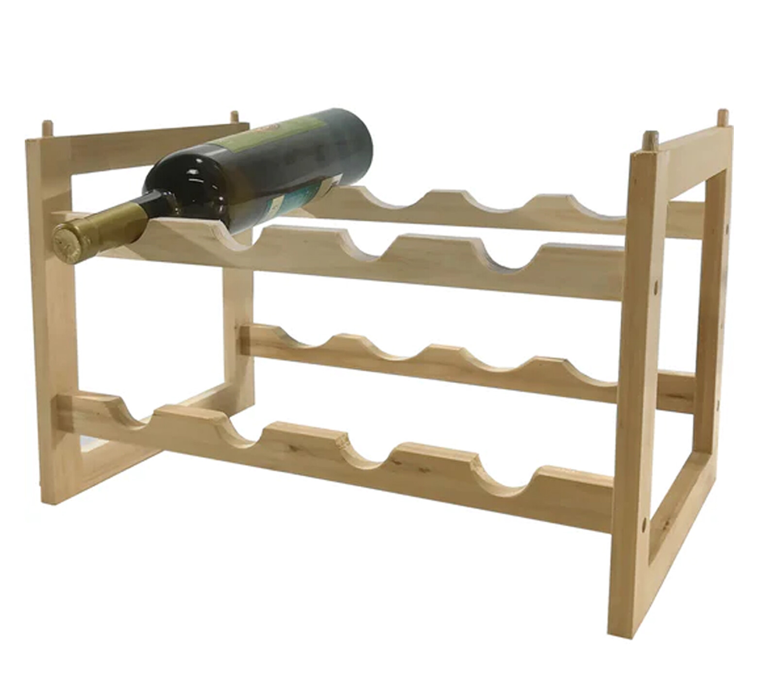 Portabottiglie Di Vino Cantinetta In Legno Struttura Componibile 2 Ripiani