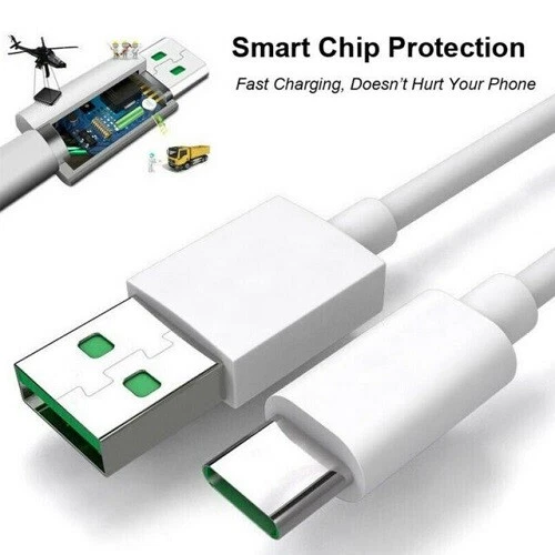 Genuine OPPO VOOC EU Fast 4A Flash Charger Adapter & Type C Fast Charging Cable - Image 3 of 4