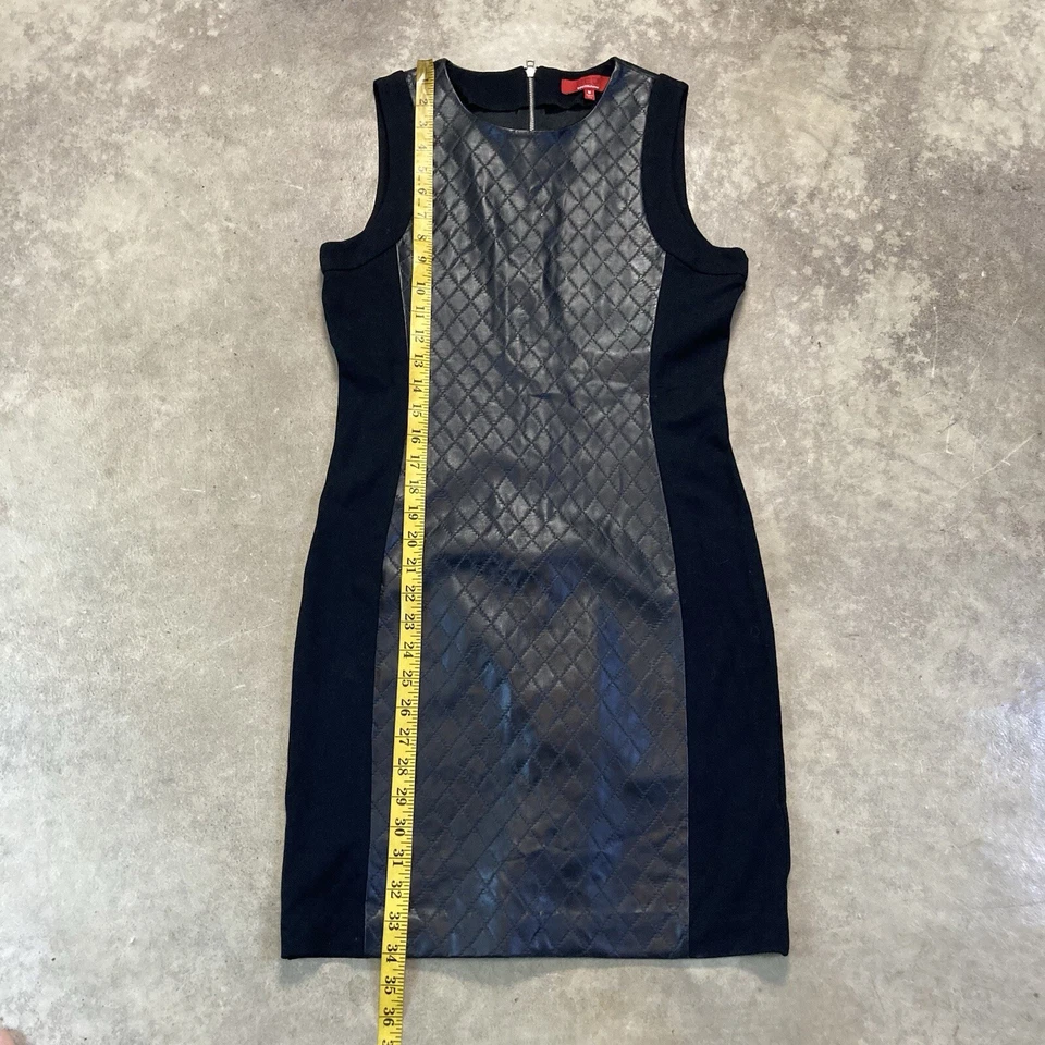 Vestido Red Saks Fifth Avenue para mujer mediano negro imitación cuero sin mangas Foto 4 de 4