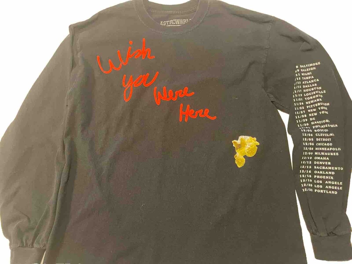 Travis Scott Astroworld Tour Merch Wish You Were Here Long Sleeve T-Shirt  Sz M