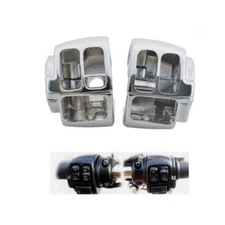 Handlebar Control Switch Housing Cover Cap Chrome For Harley Softail Sportster