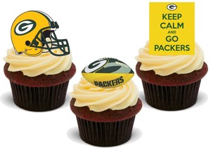 American Football Green Bay Packers Trio Mix Stand Up Premium Wafer Cake Topper Ebay