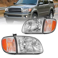 Chrome Headlights w/Corner Lights for 2000-2004 Toyota Tundra Regular/Access Cab