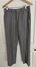 Alberto Cardinali Dress Pants Mens Gray Straight Fit Flat Front Size 32S