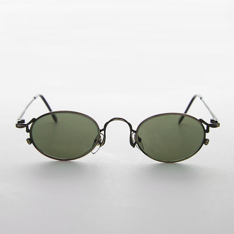 Oval Steampunk Victorian Sunglass Bronze / Green Lens… Gem