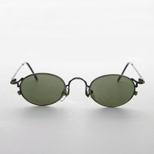 Oval Steampunk Victorian Sunglass Bronze / Green Lens - Beatrice