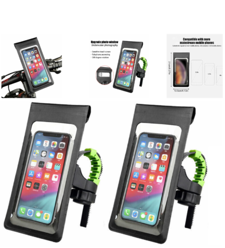 360° Waterproof Bicycle Motor Bike Phone Case Mount Holder For All Mobile Phones - Picture 1 of 3