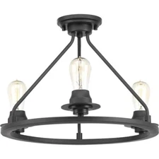 Progress Lighting Debut Collection 3-Light Graphite Semi-Flush Mount