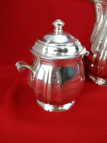 Ercuis, Service à Café 3 Pièces en Métal Argenté . Ancien . - Imagen 3 de 12