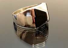 Original Ezi zino man Smooth Signet ring Handmade solid Sterling Silver 925