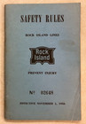 1956 Rock Island Lines Safety Rules Book #02648 Excellent Condition! — photo 1