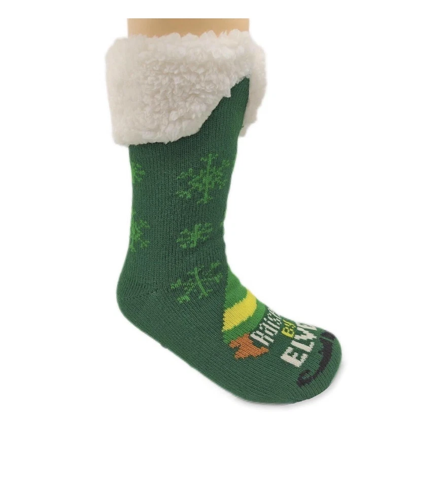 Nuevo calcetín antideslizante Buddy The Elf Will Ferrell Sherpa para mujer talla 4-10 Foto 3 de 4