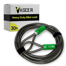 Long Security Cable 30ft Looped Ends Heavy-Duty Anti-Theft Bikes Equipment