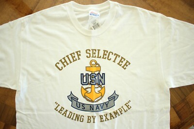 Chief Select USN NAVY CHIEF PETTY OFFICER SELECTEE ATHLETIC PT SHORT SLEEVE WHITE T ...