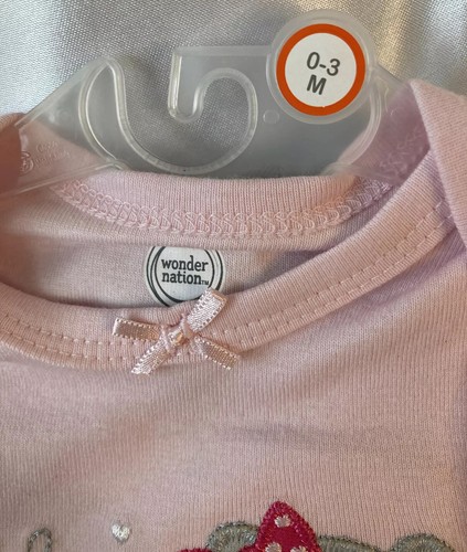 3-teilig Neugeborenes Baby Mädchen Kleidung Strampler Body, Hose, Mütze Wonder Nation süß! - Bild 4 von 4