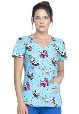 Hello Sunshine Panda Dickies Scrubs EDS V Neck Top DK700 HELS