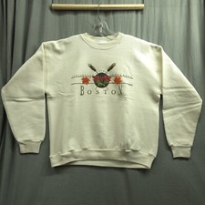 Vintage Boston Massachusetts Fall Autumn Size Large Sweatshirt 90's 00's Hanes