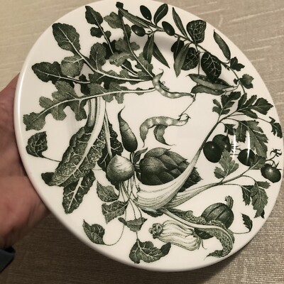 Green Vegetable La Primula QUADRIFOGLIO Salad Plate Glazing Bubble Underside Rim