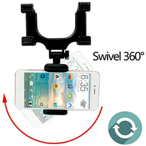 Car Rearview Mirror Phone Holder Mount for iPhone 15 14 13 12 Samsung S24 Ultra - Picture 2 of 11