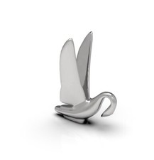 1:25 Two Chrome Swan Hood Ornaments