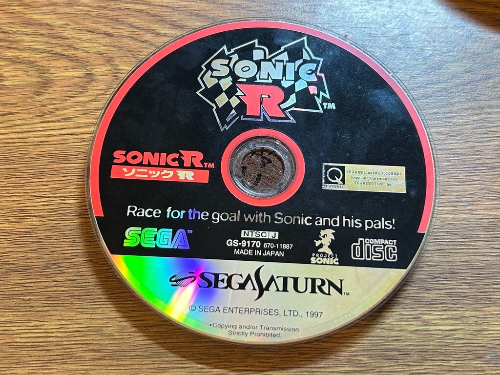 Sonic R Disk Only Sega Saturn SS Sega Travellers Tales Japan NTSC