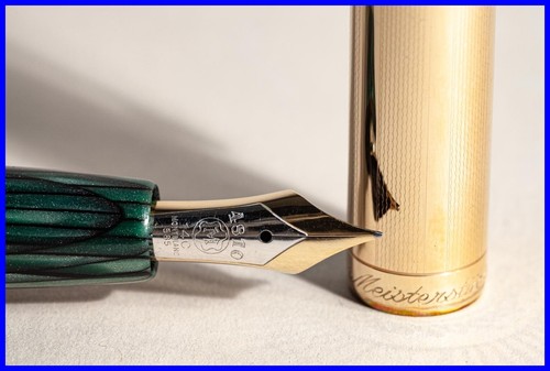 UNINKED 1955 Green Striated 14Ct EF 644 MONTBLANC Meisterstück NOS in Box - Picture 7 of 11