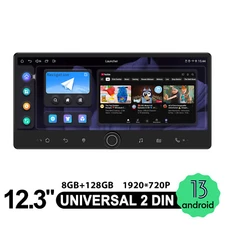 JOYING 12.3'' Car Android 13 GPS Player Universal 2DIN with Volume Knob BT FM 4G