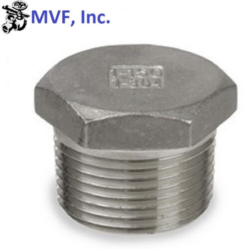 3/4" 150# Threaded (NPT) Hex Head Plug 304 Stainless Steel Fitting SS130541304 - Picture 1 of 4