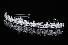 Lovely Floral Rhinestone Crystal Prom Bridal Wedding Tiara Headband V697