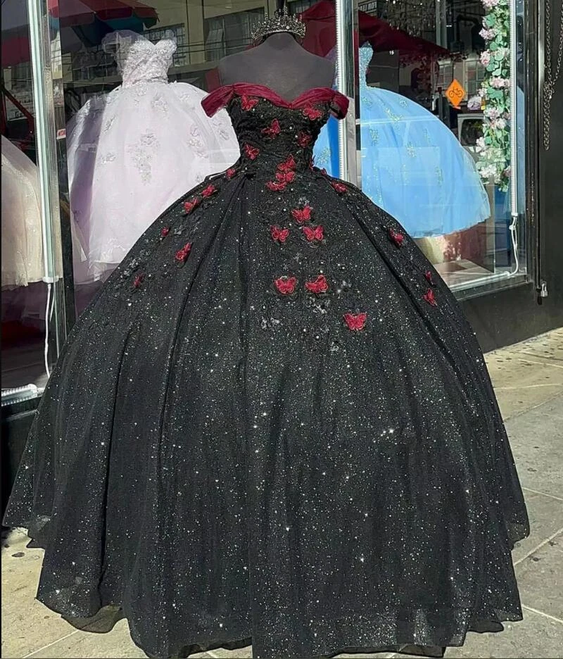 Red Black Long Gothic Prom Dress D1041 - D-RoseBlooming