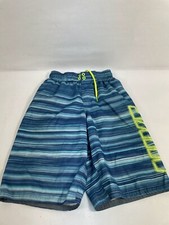 Nike Boys Blue Striped Drawstring Swimming Trunks Size L